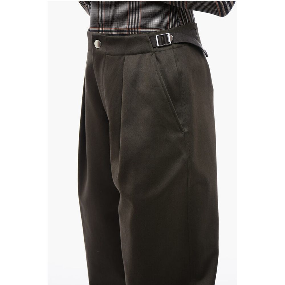 Burberry Pleated Baloon-Fit Pants with Half-Belt