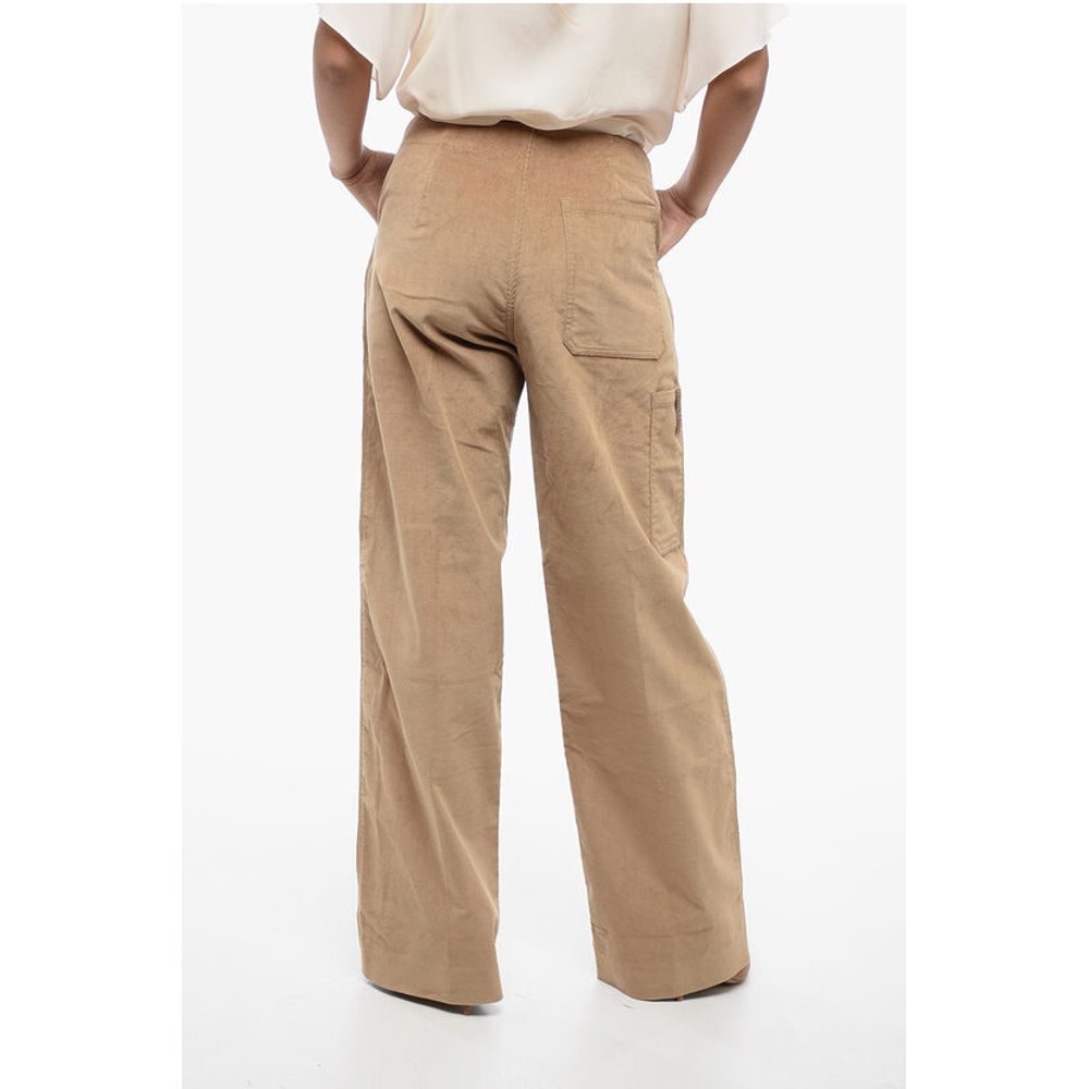 Moncler Corduroy Carpenter Pants with Logo Application