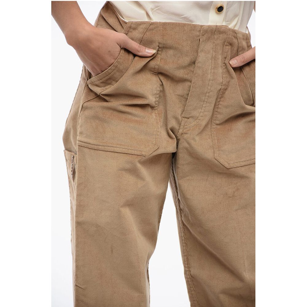 Moncler Corduroy Carpenter Pants with Logo Application