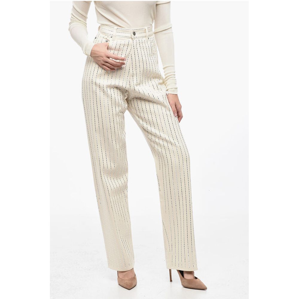 Golden Goose 5 Pocket High-waisted Pants with Micro-studs All-Over