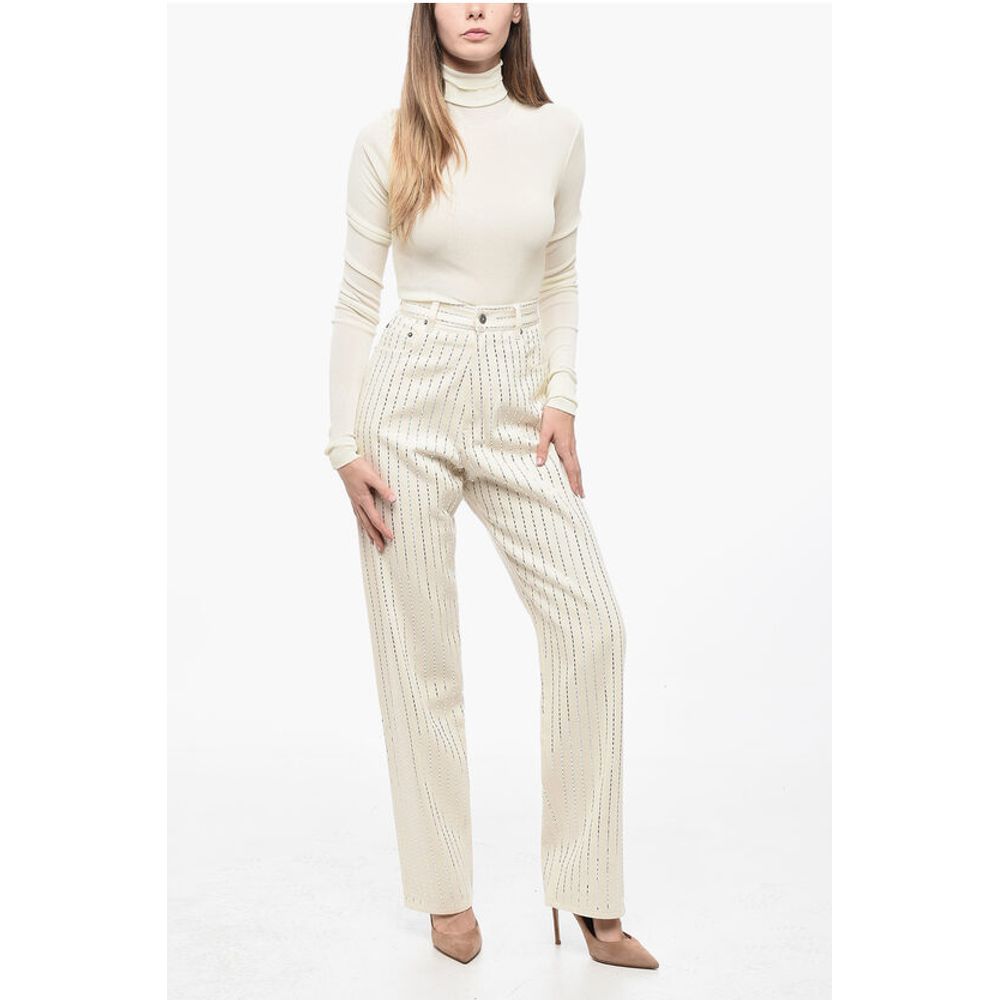 Golden Goose 5 Pocket High-waisted Pants with Micro-studs All-Over