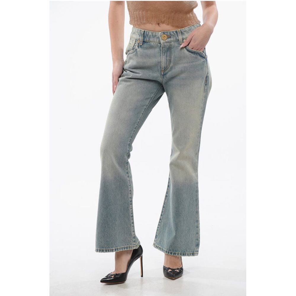 Balmain Vintage Washed Cropped Fit Bootcut Denims