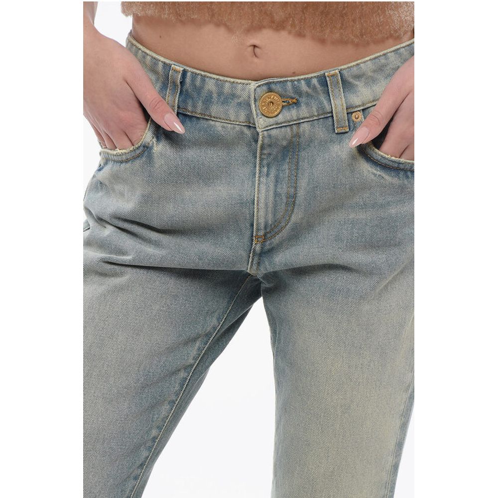 Balmain Vintage Washed Cropped Fit Bootcut Denims