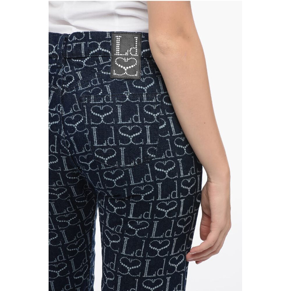 Ludovic de Saint Sernin Straight Fit Monogram Denims with Lace-up Detail 23cm