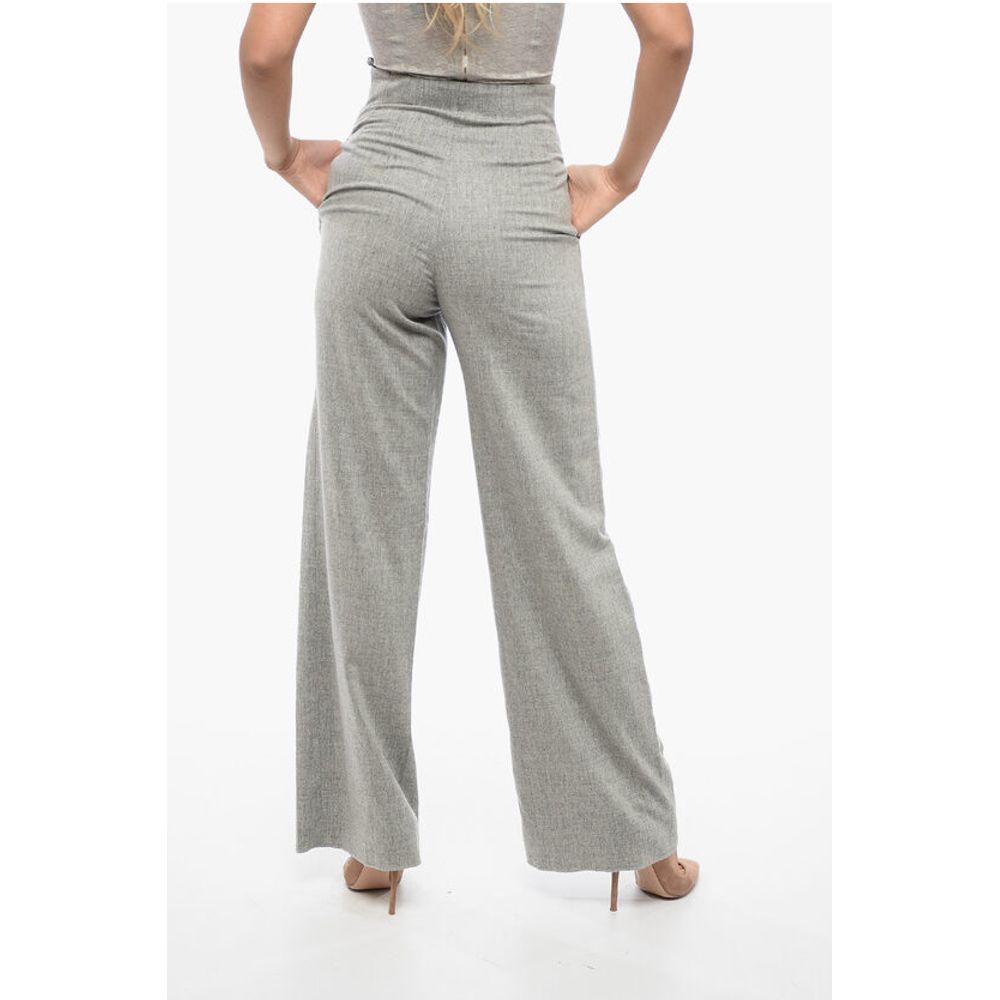 Armani EMPORIO Wool Blend Palazzo Pants with Concealed Closure