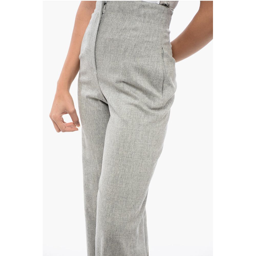 Armani EMPORIO Wool Blend Palazzo Pants with Concealed Closure