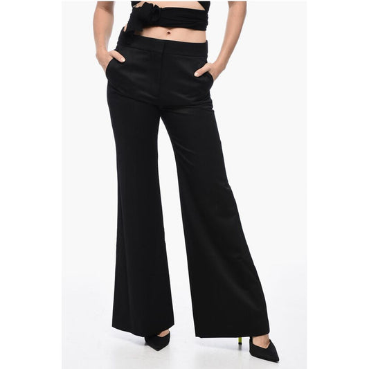 Givenchy Mohair Blend Wide Leg Pants with Concealed Closure