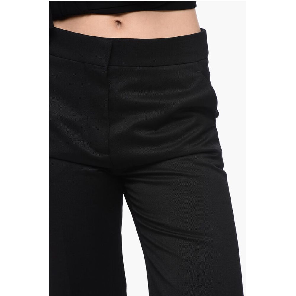 Givenchy Mohair Blend Wide Leg Pants with Concealed Closure