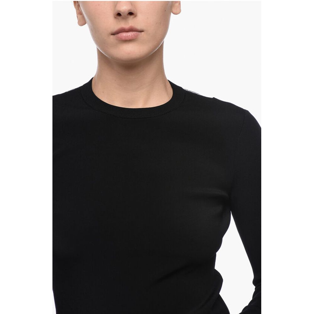 Givenchy Long-sleeved T-Shirt with Monogram Mesh Detail