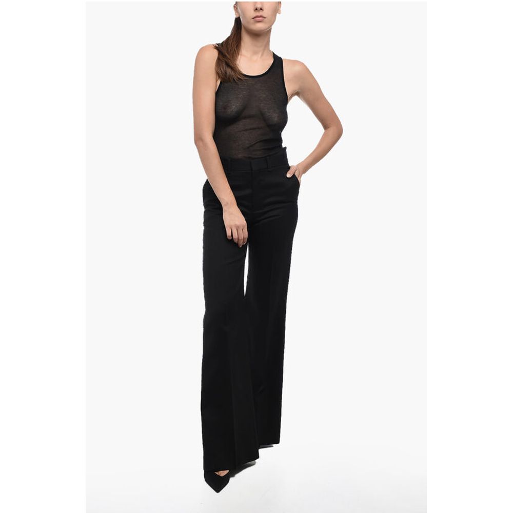 Chloé High-Waisted Flare-Fit Wool Pants