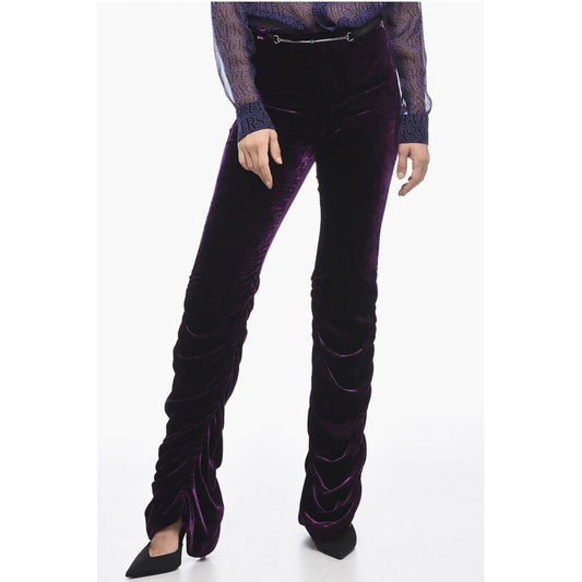 Gucci Velour Pants With Ruches
