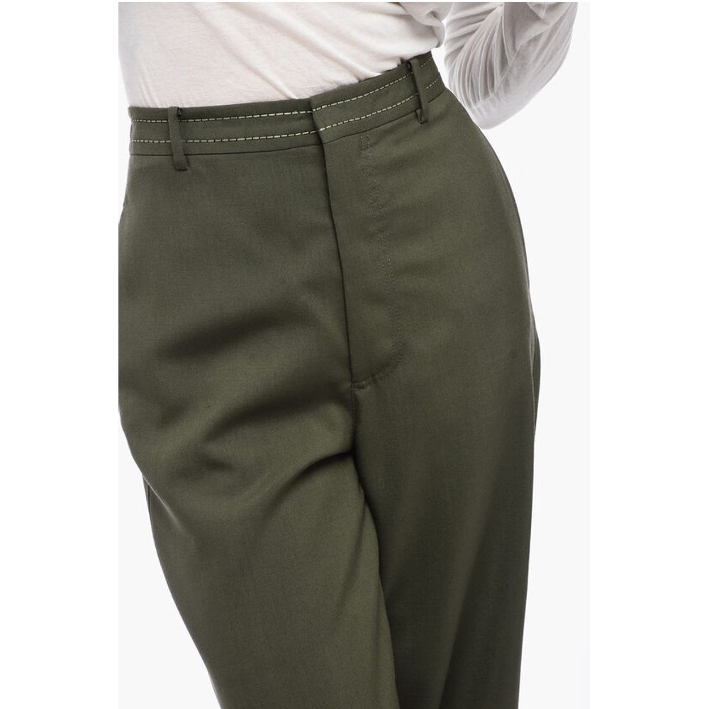 Marni TROPICAL Cropped Pants with Visible Stitching