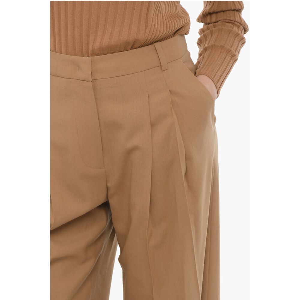 Low Classic Double-Pleat Wool Pants