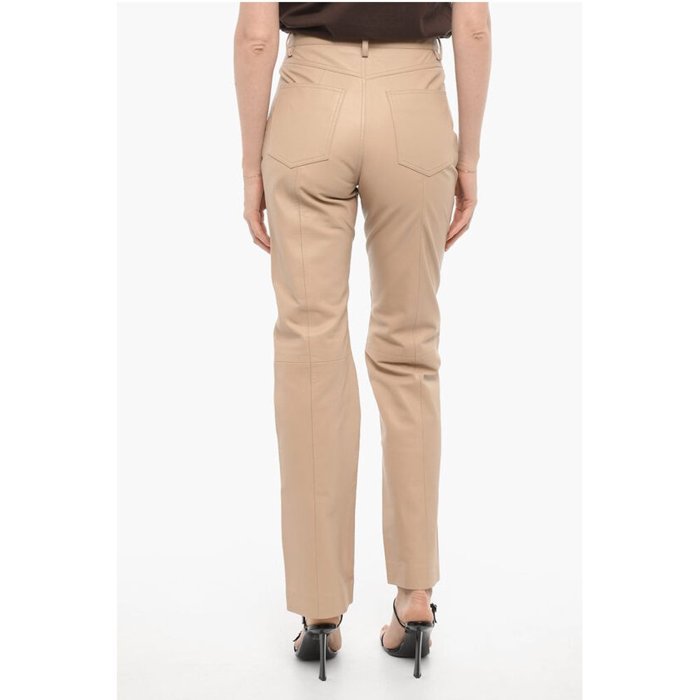 Remain Straight Leg Leather 5-Pockets Pants
