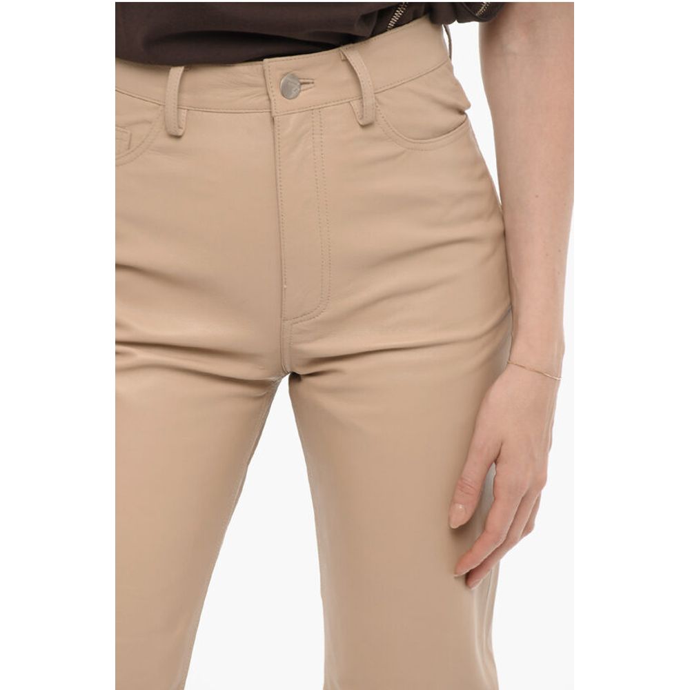 Remain Straight Leg Leather 5-Pockets Pants