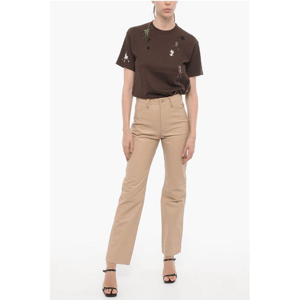 Remain Straight Leg Leather 5-Pockets Pants
