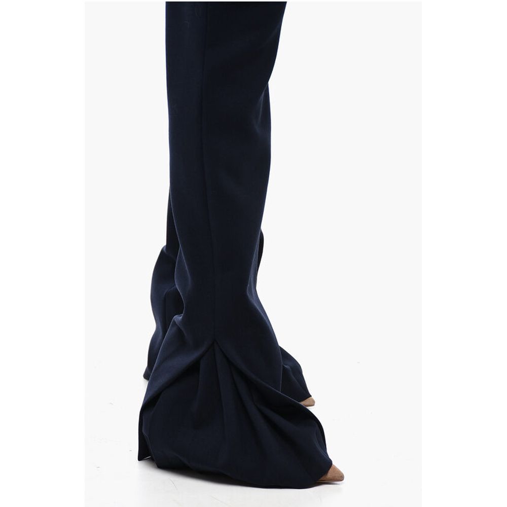 Off-White Low-Waisted Pants with Pleated Detail