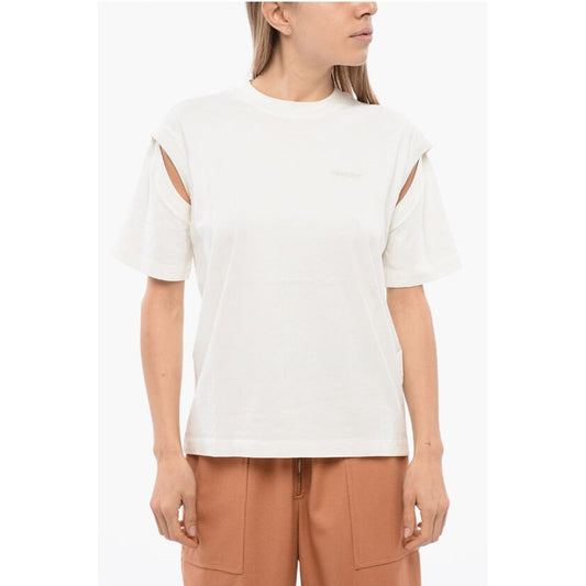 Ambush Solid Color Crew-neck T-Shirt with Cut-Out Details
