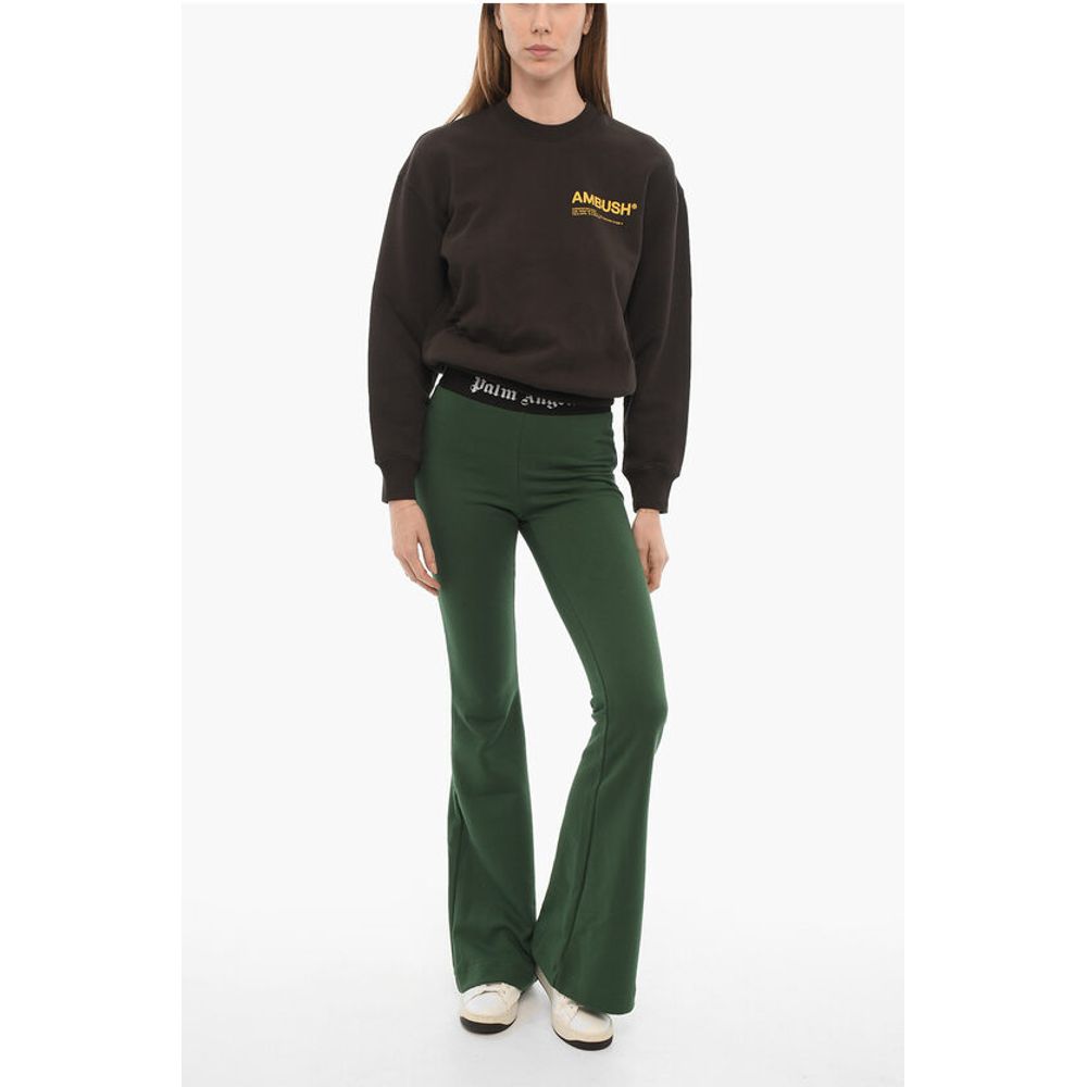 Palm Angels Flared Sweat Pants with Logoed Elastic Band