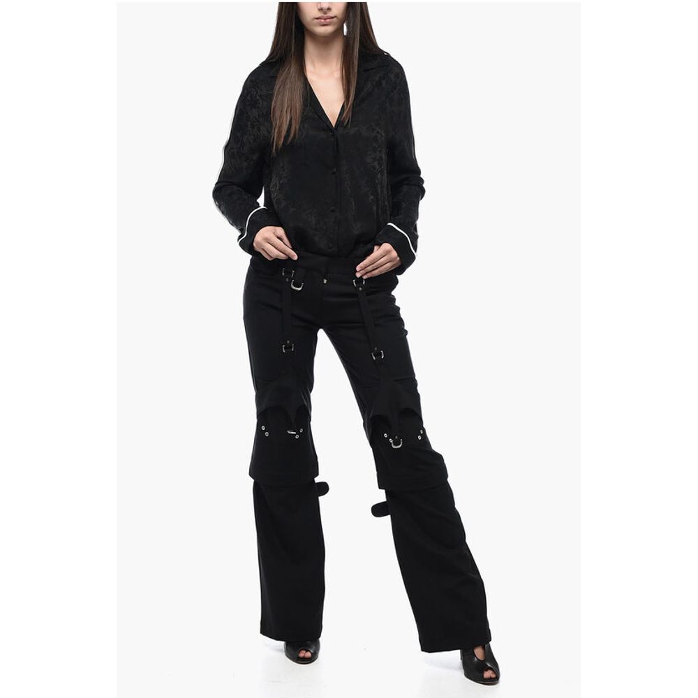 Off-White Wool Blended Cargo Pants with Buckle Detailing
