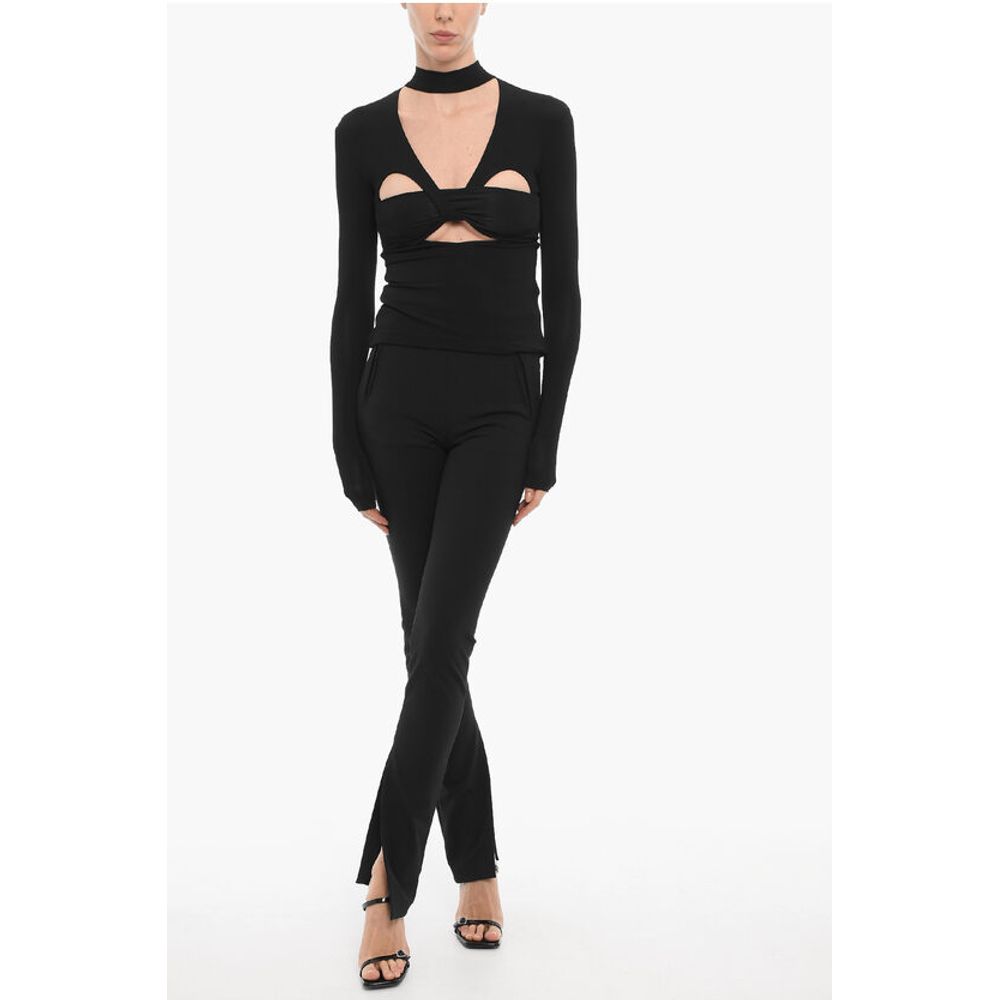Ambush Long Sleeved Halterneck Top with Cut-Out Details