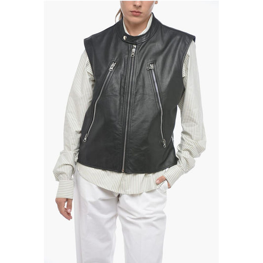 Maison Margiela MM6 Quilted Leather Biker Waistcoat