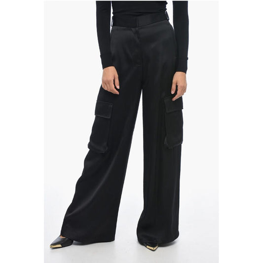 Versace Viscose Palazzo Fit Cargo Pants