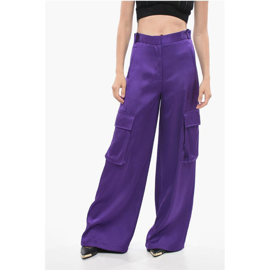 Versace Viscose Palazzo Fit Cargo Pants