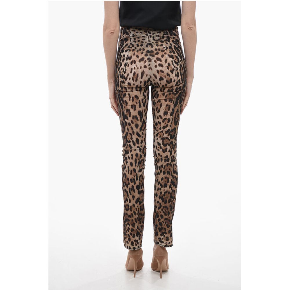 Dolce & Gabbana Animal Patterned Skinny Fit Pants