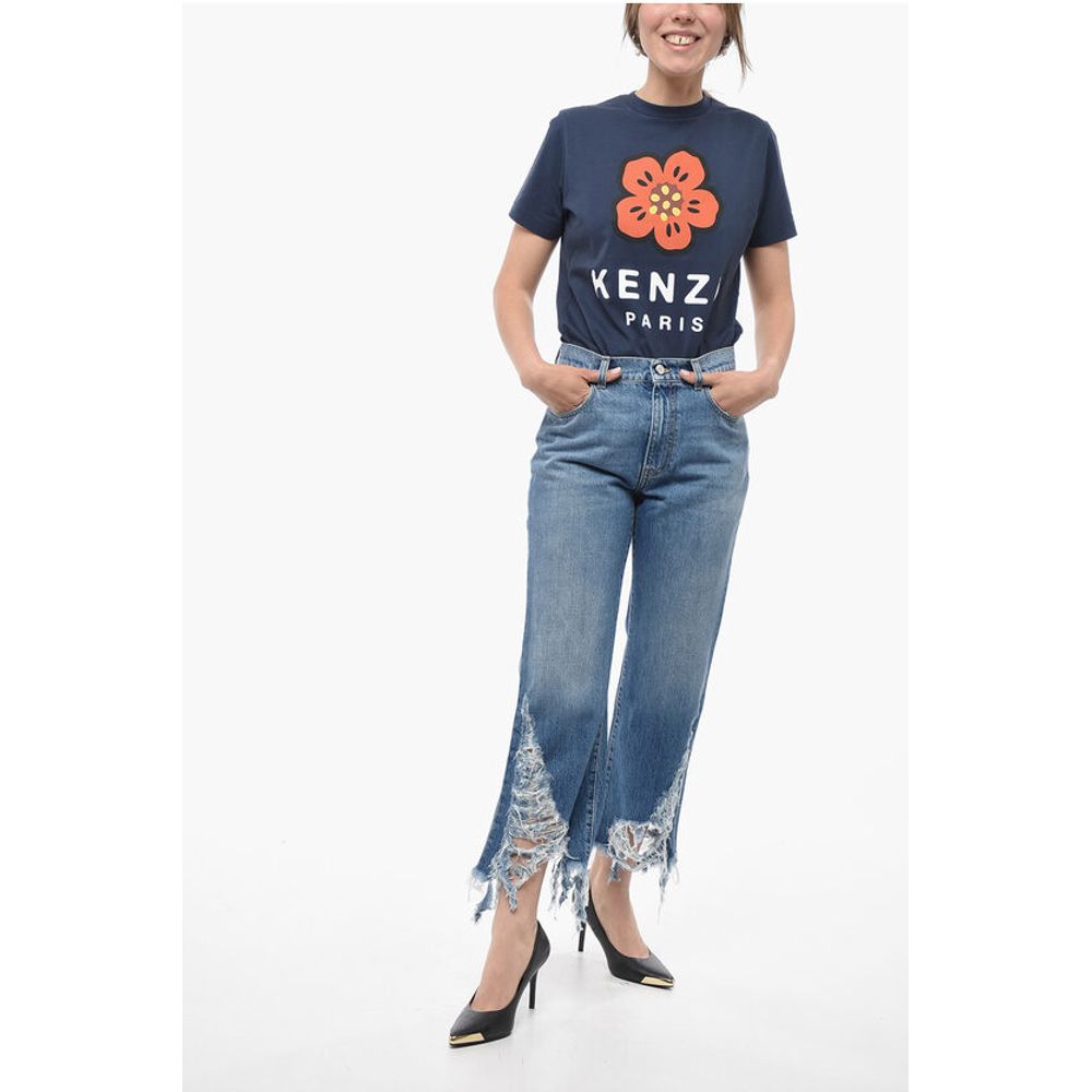 Stella McCartney Cropped Fit Denims with Distressed Bottom 24cm