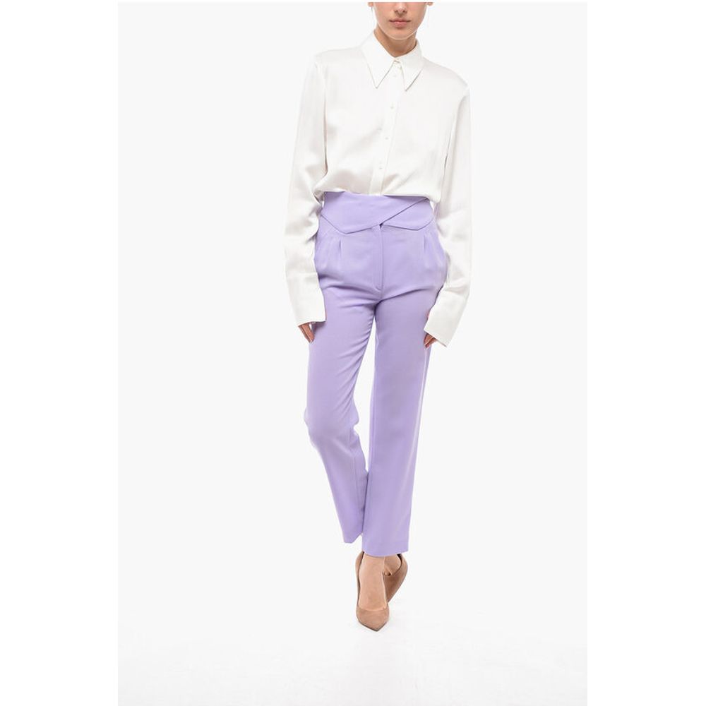 Blazé Milano Wool High-waisted Pants with Crossed Closure