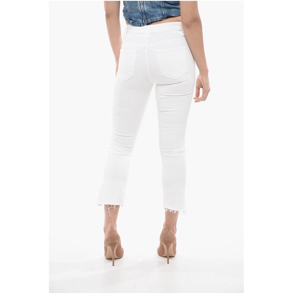 Mother Denim Frayed-Hem Light Wash Slim Fit Jeans 19cm