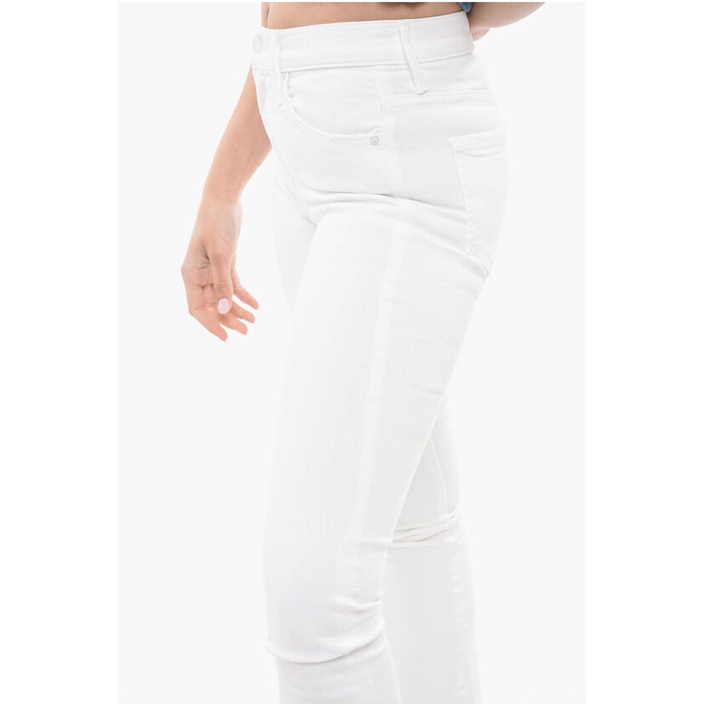 Mother Denim Frayed-Hem Light Wash Slim Fit Jeans 19cm