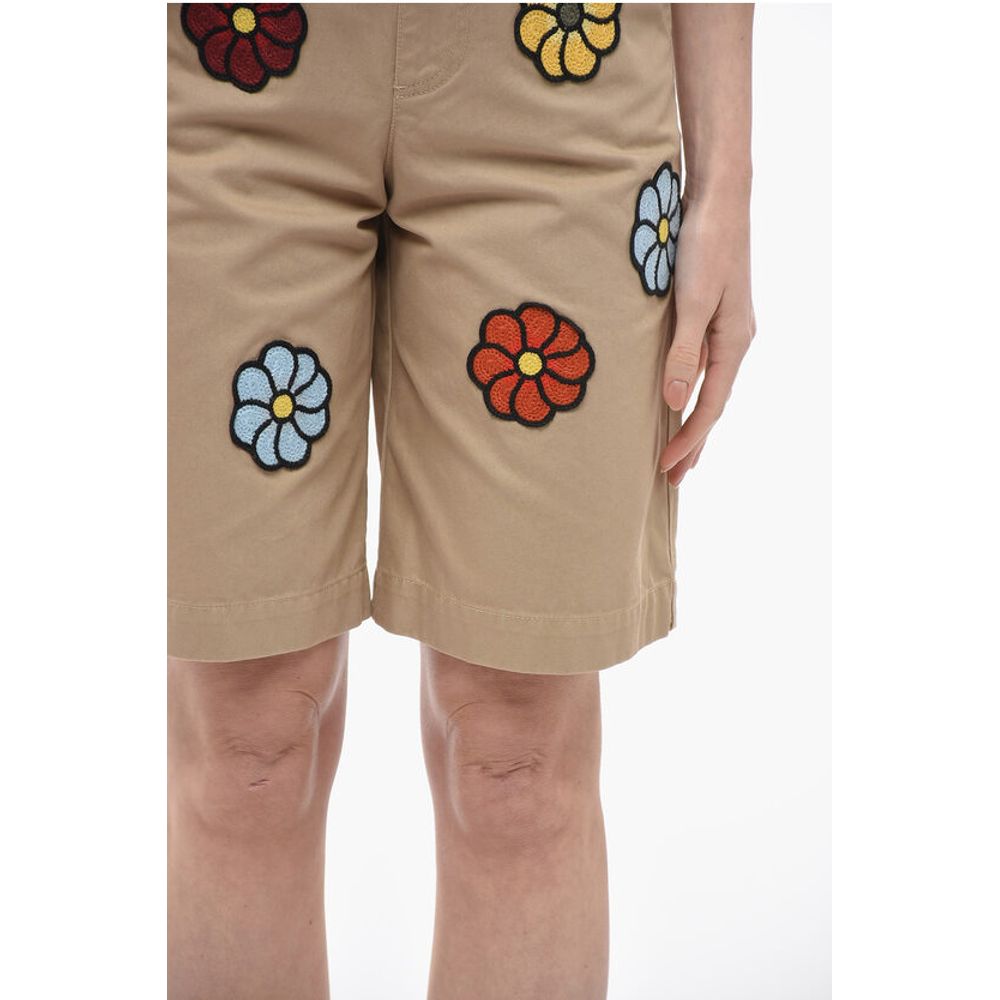 Moncler JW ANDERSON Coated Cotton Bermuda Shorts with Crochet Patche