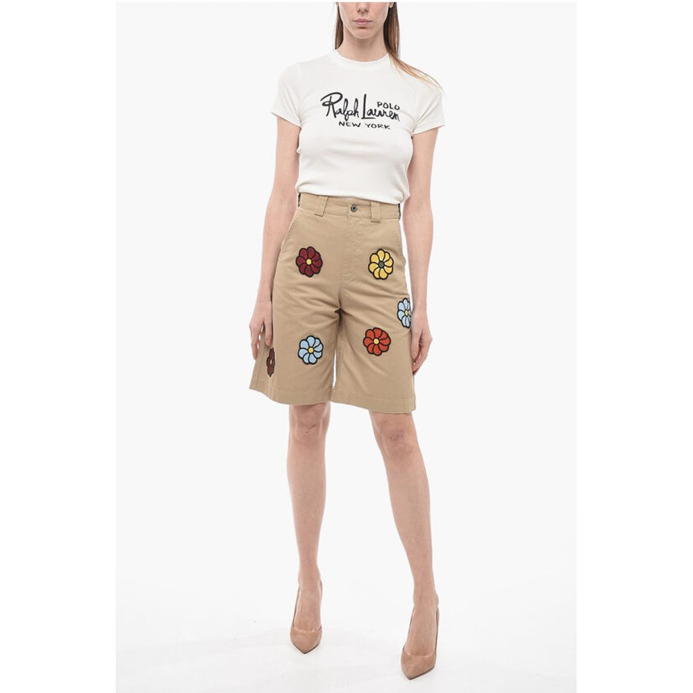 Moncler JW ANDERSON Coated Cotton Bermuda Shorts with Crochet Patche