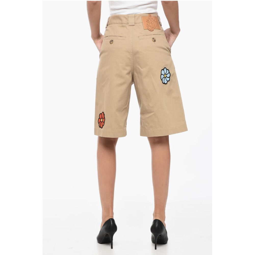 Moncler JW ANDERSON Coated Cotton Bermuda Shorts with Crochet Patche