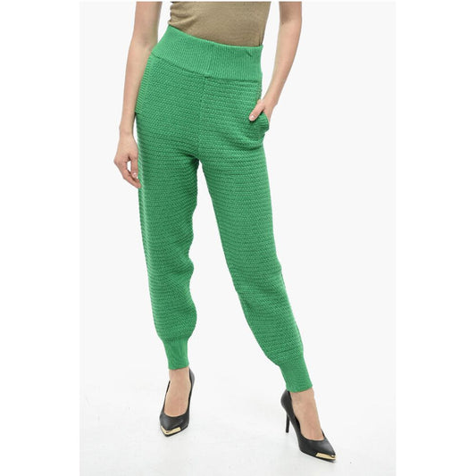 Art Essay Cotton Knit High Waisted Joggers