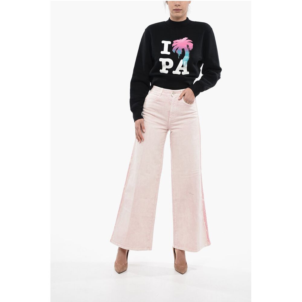 Stella McCartney 5 Pocket Wide Leg Pants with Logoed Bands