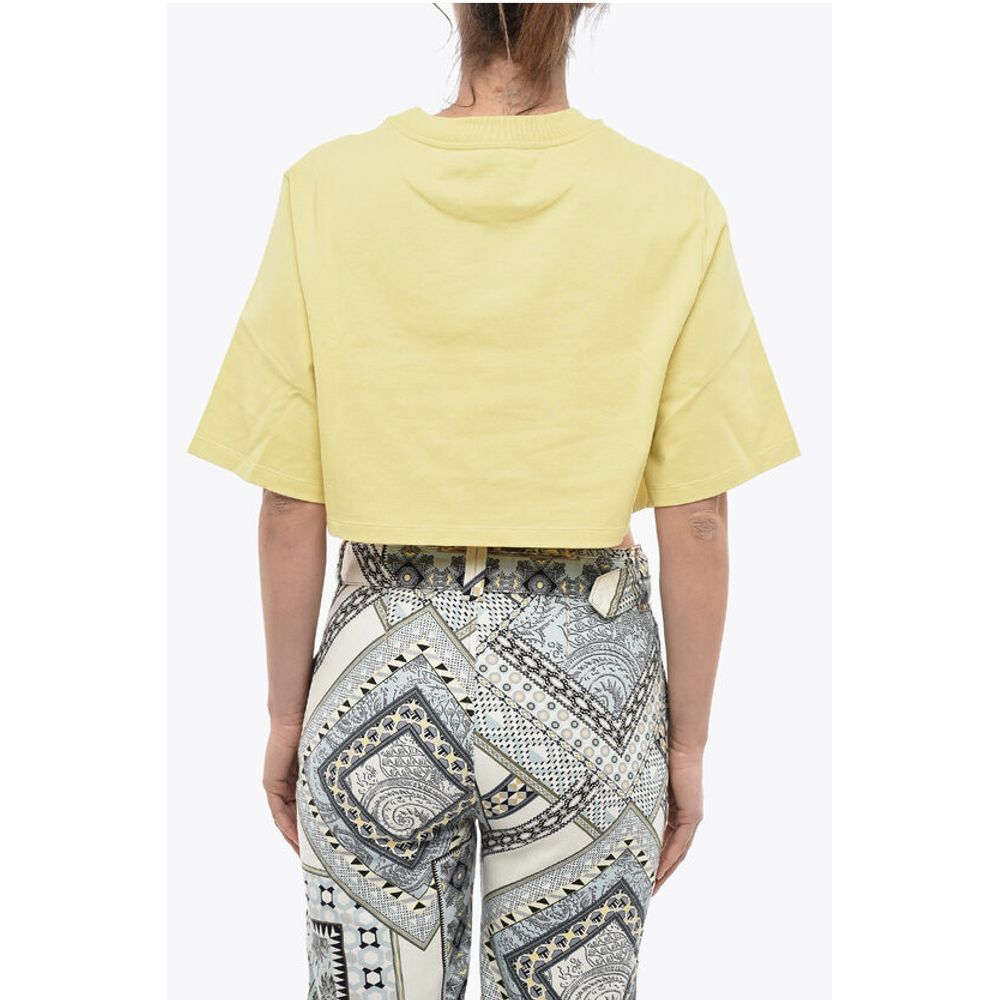 Stella McCartney Organic Cotton Crop T-Shirt with Flocked Logo