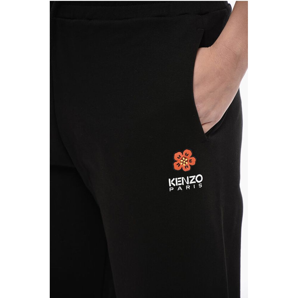 Kenzo Brushed Cotton CREST LOGO Sweatpants with Cuffs