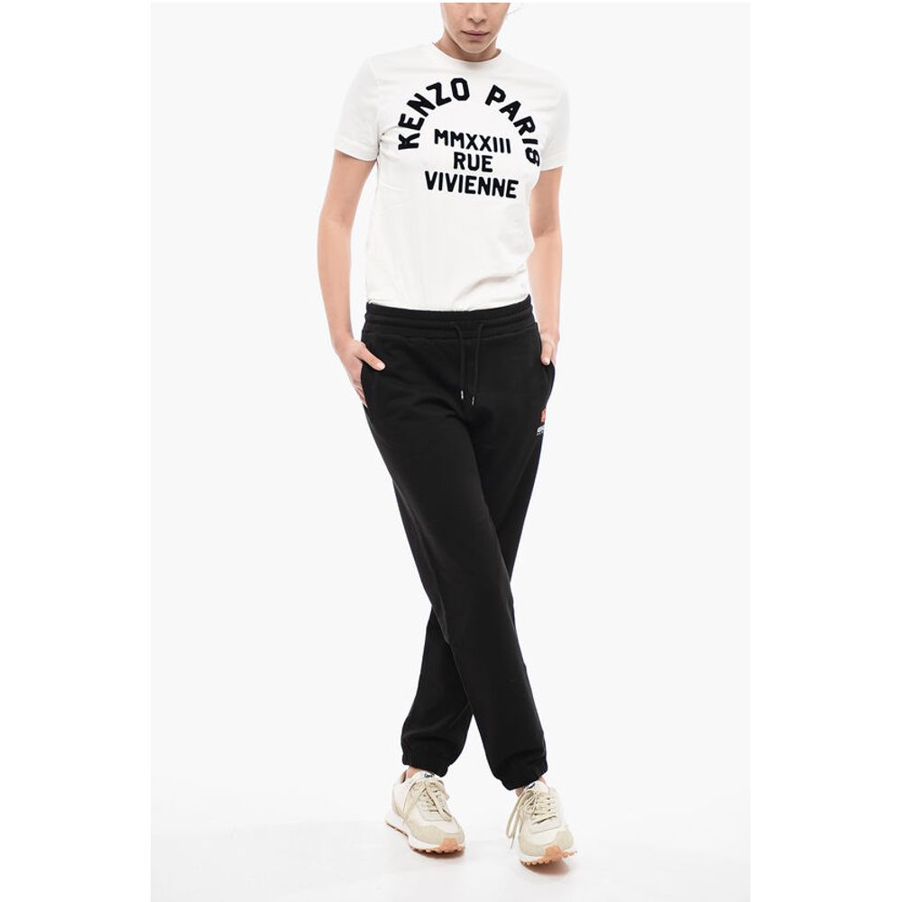 Kenzo Brushed Cotton CREST LOGO Sweatpants with Cuffs