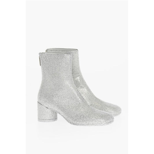 Maison Margiela MM6 Square-Toe Glitter Booties 6cm
