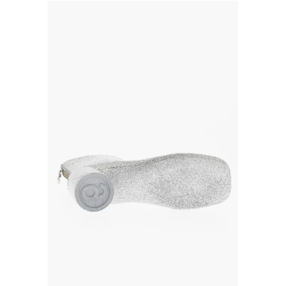 Maison Margiela MM6 Square-Toe Glitter Booties 6cm