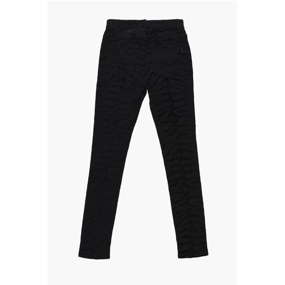 Saint Laurent Skinny Fit Denims with Jacquard Tiger Motif