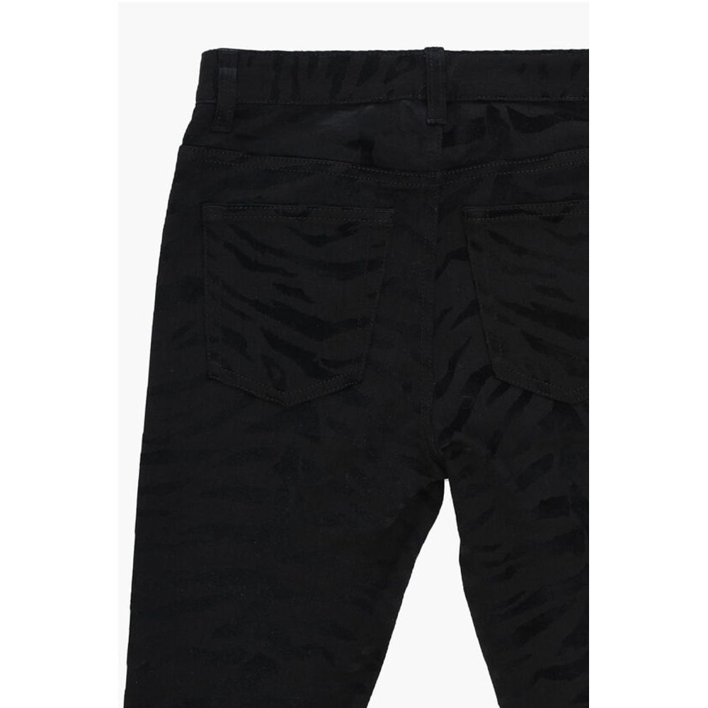 Saint Laurent Skinny Fit Denims with Jacquard Tiger Motif