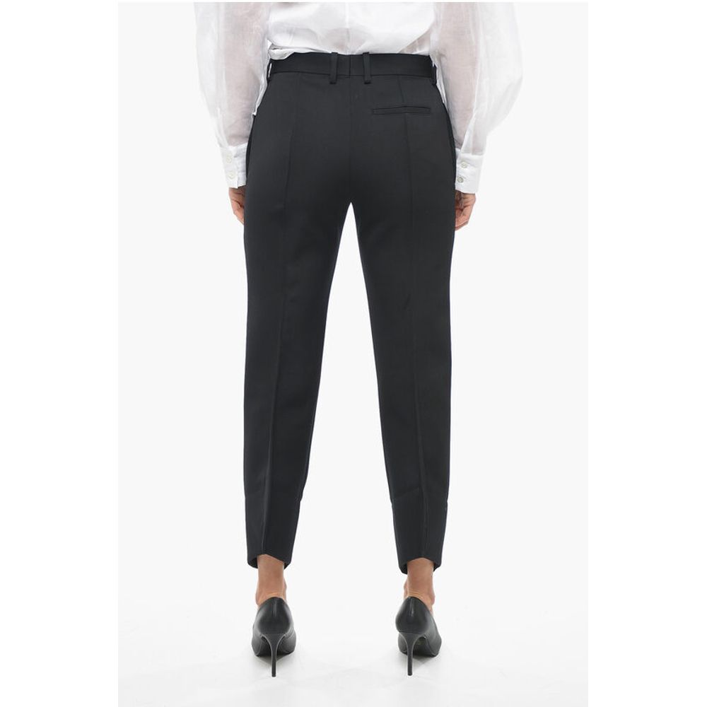 Bottega Veneta Wool Front-pleated Pants with Curved Design