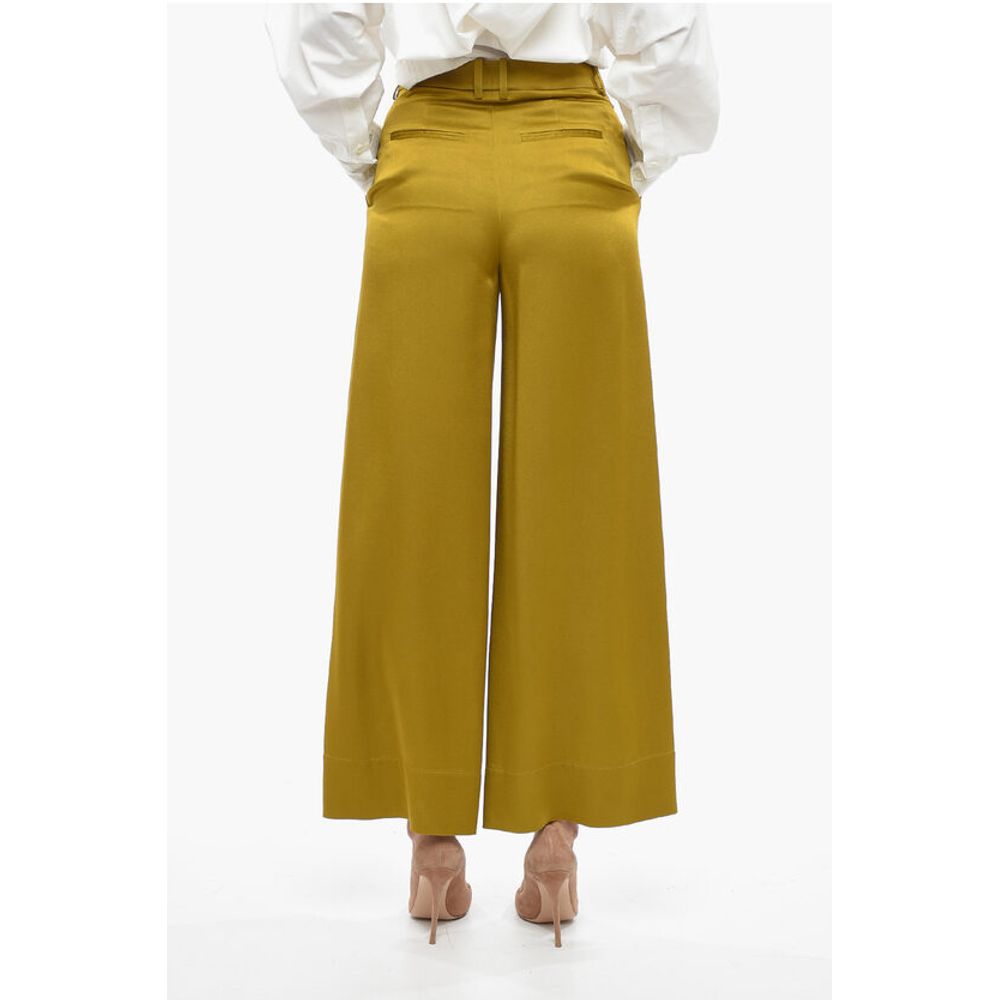 Saint Laurent Satin Palazzo Pants with Belt Loops