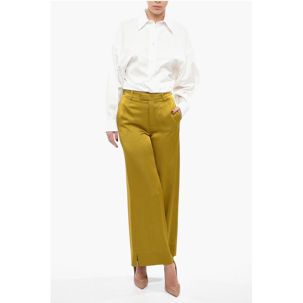 Saint Laurent Satin Palazzo Pants with Belt Loops