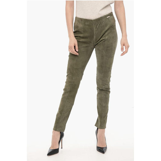 Woolrich Elastic Waistband Suede Leggings