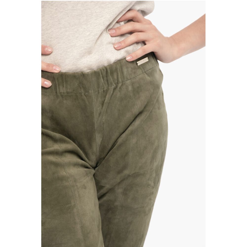 Woolrich Elastic Waistband Suede Leggings